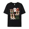 Green And White Graphic T Shirt Beagle Reindeer Christmas Dog Riding Tshirt Black Tops Shirt Fitted Cotton Student T Shirts