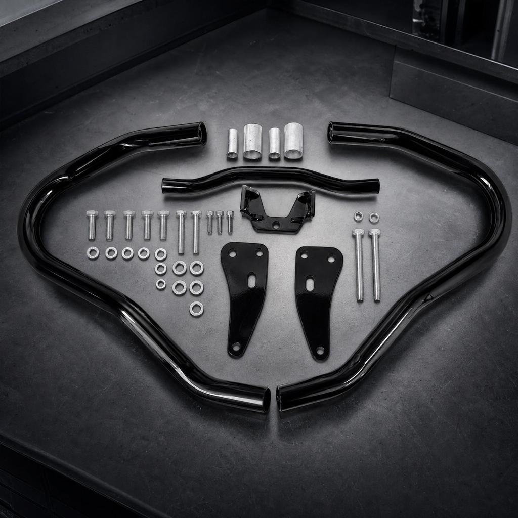 German Motorcycle Brand Model 18 Engine Impact Bar Glossy Black Front