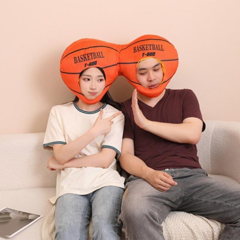 Double Head Basketball Headgear Hat Lovely Photography Props Hat Sport Party and Event Head Accessories for Family Game