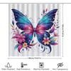 Colorful Butterfly Shower Curtain Decorative Bath Linen With 3D Flowers Waterproof Fabric For Bathroom Available In Custom Sizes