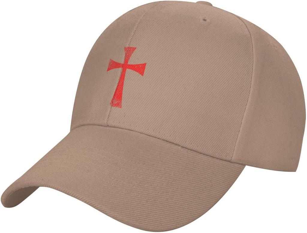 Crusader Knight Templar Cross Black Baseball Cap Unisex Adjustable Casual Dad Hat