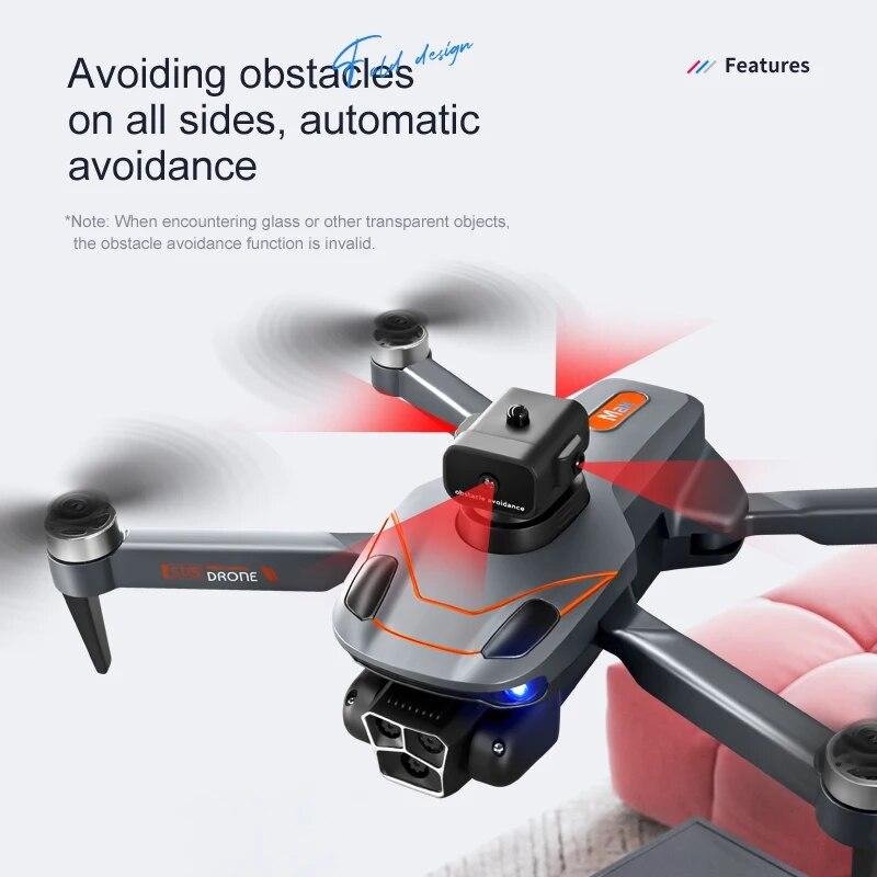 Ny S115 RC Drone 8K Profesjonell tre-kamera Vidvinkel posisjonering Hindring unngå børsteløs motor Sammenleggbar Quadcopter gaveleke