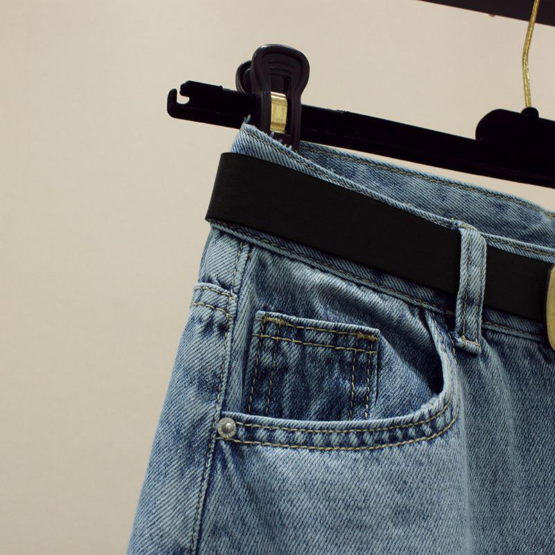 Jupe en jean rétro taille haute évasée pour femme avec fente - Design d'été mi-long 2023