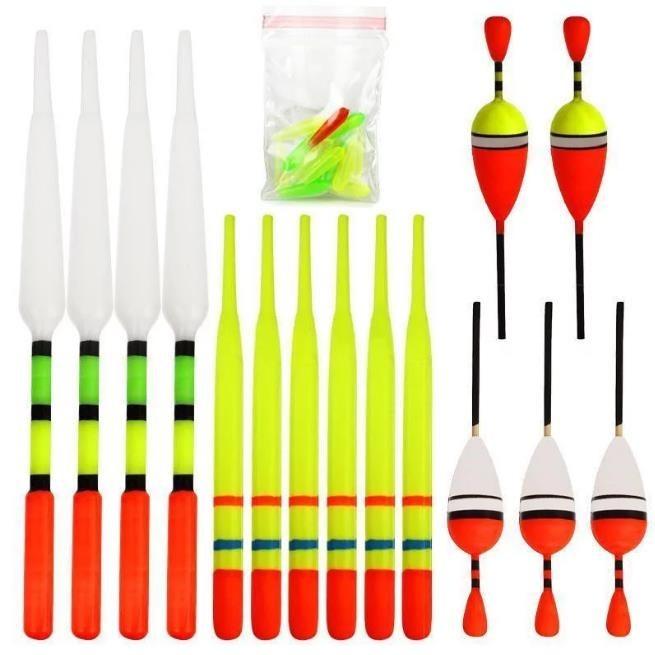 15pcs Fishing Lure Floats Bobbers Slip Drift Tube Indicator Assorted Float Sizes
