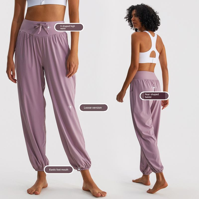 Lu Same Style Yoga Pants Women's Casual Loose Quick-Drying Breathable Cool Light Sports Pants Dance Fitness Ankle-Tied Sweatpants