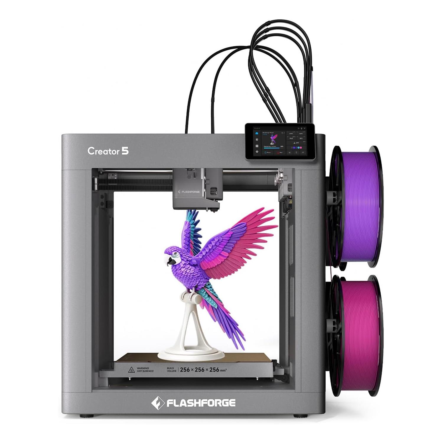 Wonderful place Flashforge Creator 5 3D-printer � 4 onafhankelijke printkoppen voor echt meerkleurig printen, gereedschapswisseling in 7 seconden, tot 80 procent afvalreductie