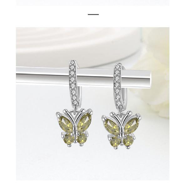 VENTFILLE 925 Sterling Silver Exquisite Zircon Colorful Butterfly Sparkling Earrings For Women Gift Jewelry Dropshipping