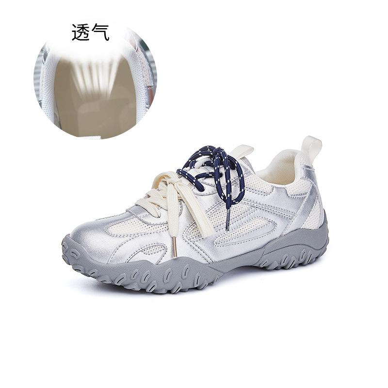 Leather Forrest Gump shoes 2025 autumn new shoes women's light and thin sports shoes light commuting dad shoes casual women's shoes