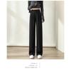 Spring Black Suit Wide-leg Trousers High-waist Slim Straight Trousers Drape New Fashion Casual Trousers
