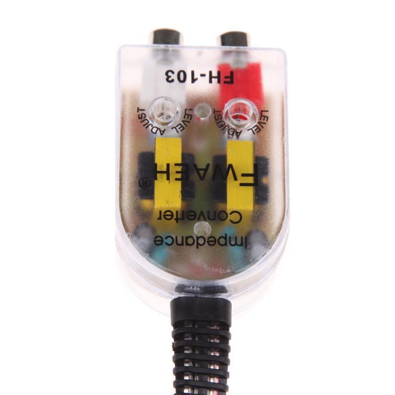 12V Universal Car Stero Radio Speaker High To Low RCA Line Audio Impedance Car Impedance Converter Free Drop Converter