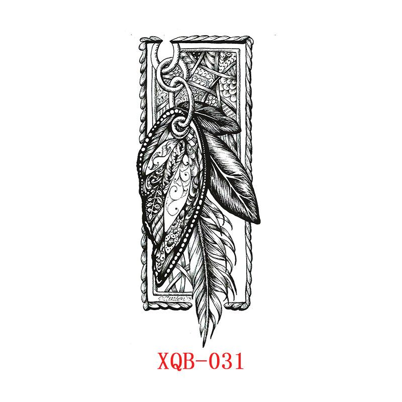 Kleine Ganzarm-Tattoo-Aufkleber, Blumenbuchstaben, Tier-Tattoo-Aufkleber, Schwarze Aufkleber Tattoo