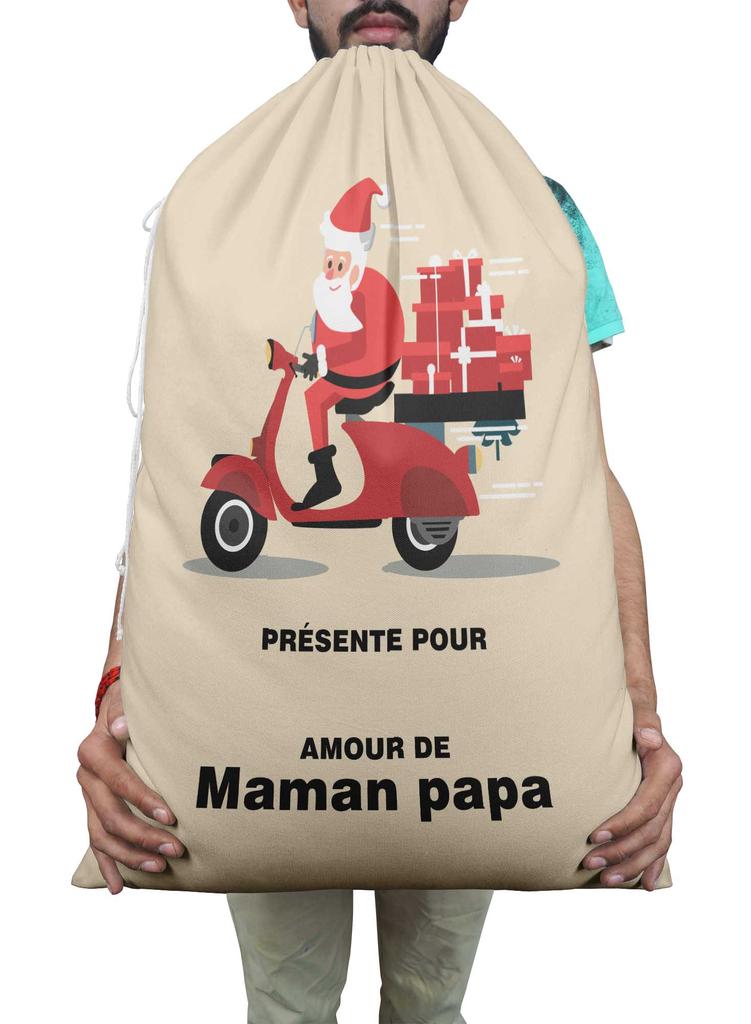 Printtoo Pack of 2 Pcs Xmas Presents Storage Bags Large Santa Gift Sack with Drawstring Christmas Party Favor 27x20 Inch