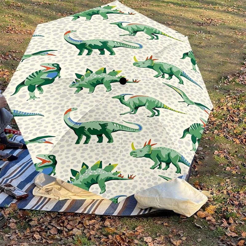 1PC Dinosaur Pattern Umbrella-8-Rib Reinforced, Automatic Open, Lightweight & Durable, Fashion Accessory for Outdoor-D327