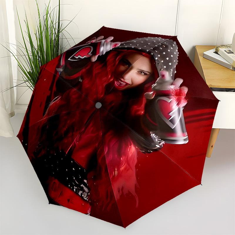 

Red Hoodie, Spray Paint Art Automatic Opening and Closing, 8 rib Structure Portable Umbrella, Suitable for Men and Women in All Seasons Per