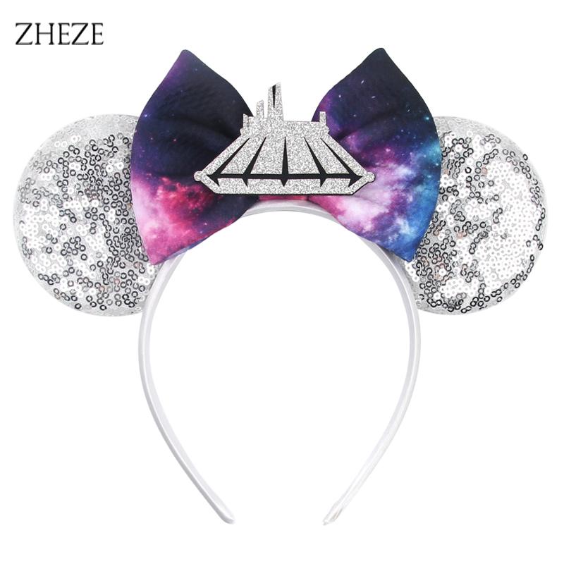 Disney Glänzendes Schloss Mausohren Stirnband Jungen Mädchen Festival Party Cosplay Haarband Frauen DIY Haarschmuck Cartoon Geschenk