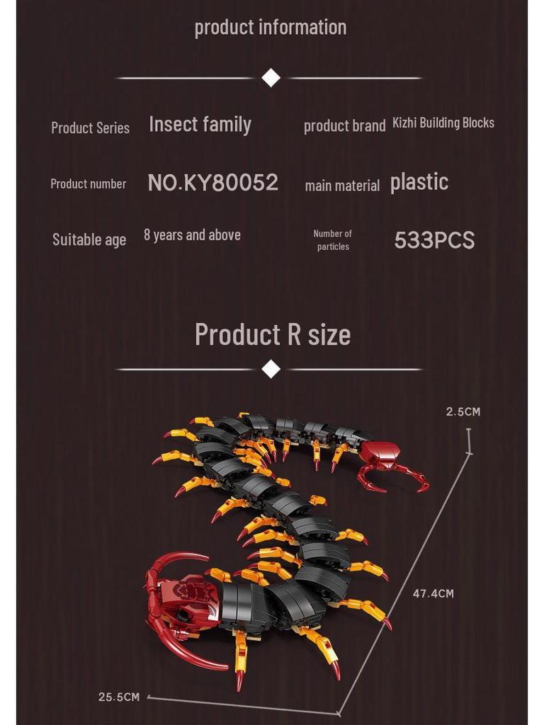 Kai Zhi Educational Building Blocks - Animal and Insect Models for Kids (Scorpion & Centipede)