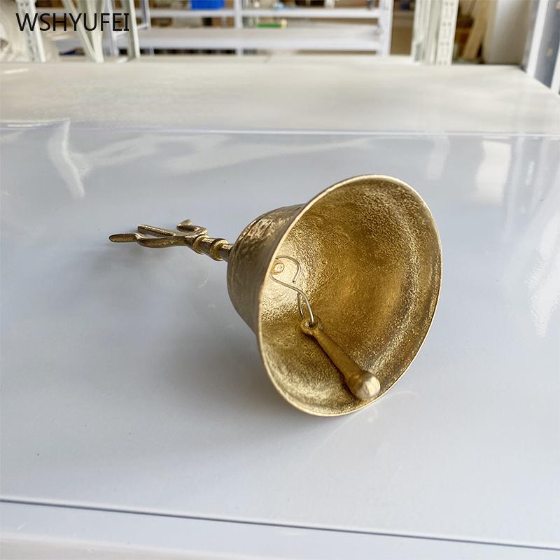 1 Pc Brass Pure Copper Trident Hand Shake Bell Feng Shui Accessories Halloween Props Household Sacrifice Temple Dharma Tools