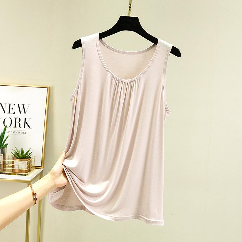 Damen Modal Camisole in großen Größen: Sommer Ärmelloses Locker sitzendes Oberteil im T-Shirt-Stil, Große Größe