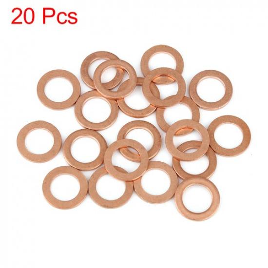 

20pc Copper Washer Flat Sealing Gasket Ring Spacer for Car 10 x 15 x 15mm