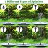 1W/1.5W/2.5W Outdoor Solar Fountain Suitable For Garden Pond Solar Fountain Pump Kit With 6 Nozzles For Garden Decoration