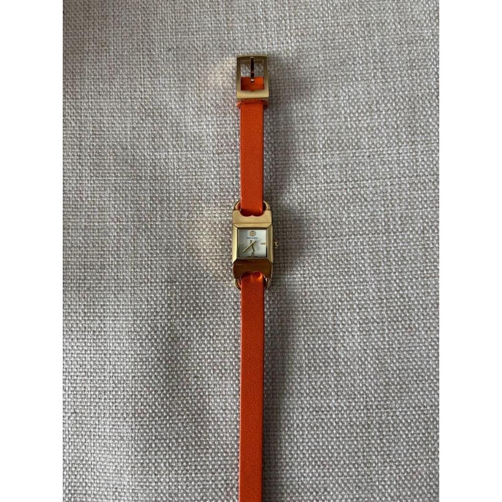 Used Tory Burch watch gold orange