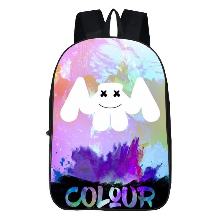 Marshmello Tasche Peripherie Rucksack Schülerrucksack Lastreduzierung Verschleißfest Trend Cartoon