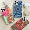 Mandala Painting Phone Case For Iphone 17 16 15 14 13 12 11 Pro Max Plus Silver Laser Satin Aurora