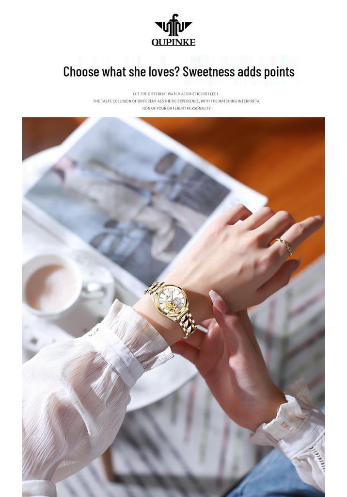 Oupink Gold Phoenix Ladies' Automatic Mechanical Watch - Light Luxury Fashion