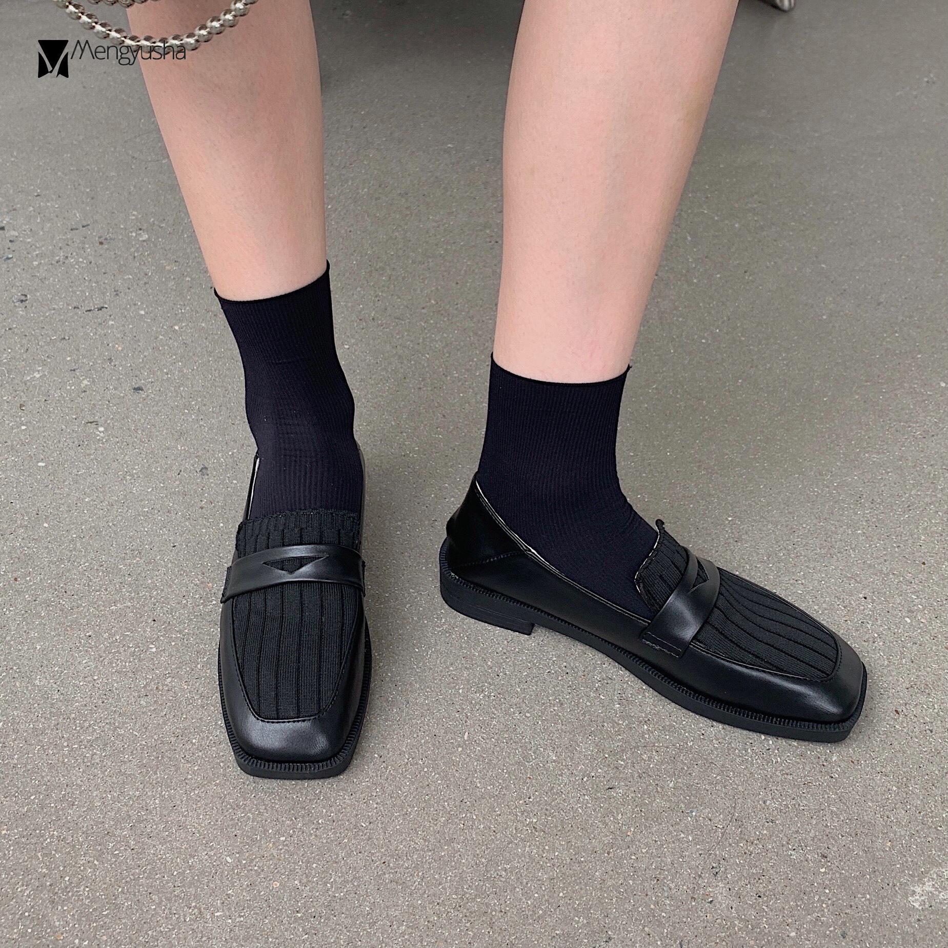 Модные лоскутные плетеные маленькие кожаные туфли женские вязаные кроссовки неглубокие — фото 6