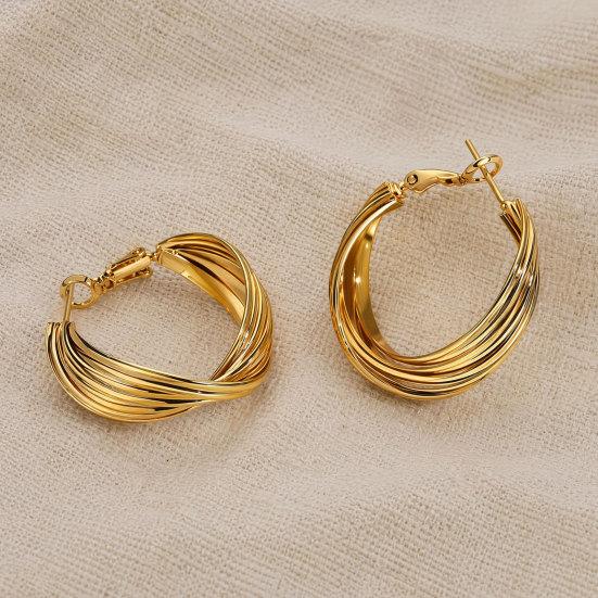 1 Pair Twisted Hoop Earrings for Women, Minimalist Chunky Twisted Earrings, Large Vintage Jewelry for Daily Prom Party