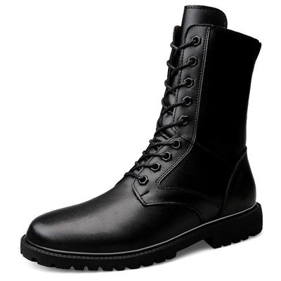 Luxus Motorradstiefel Echtes Leder Herrenschuhe Warm Wasserdicht Lederschuhe Lange Stiefel Schuhe Mode Herren Trendstiefel