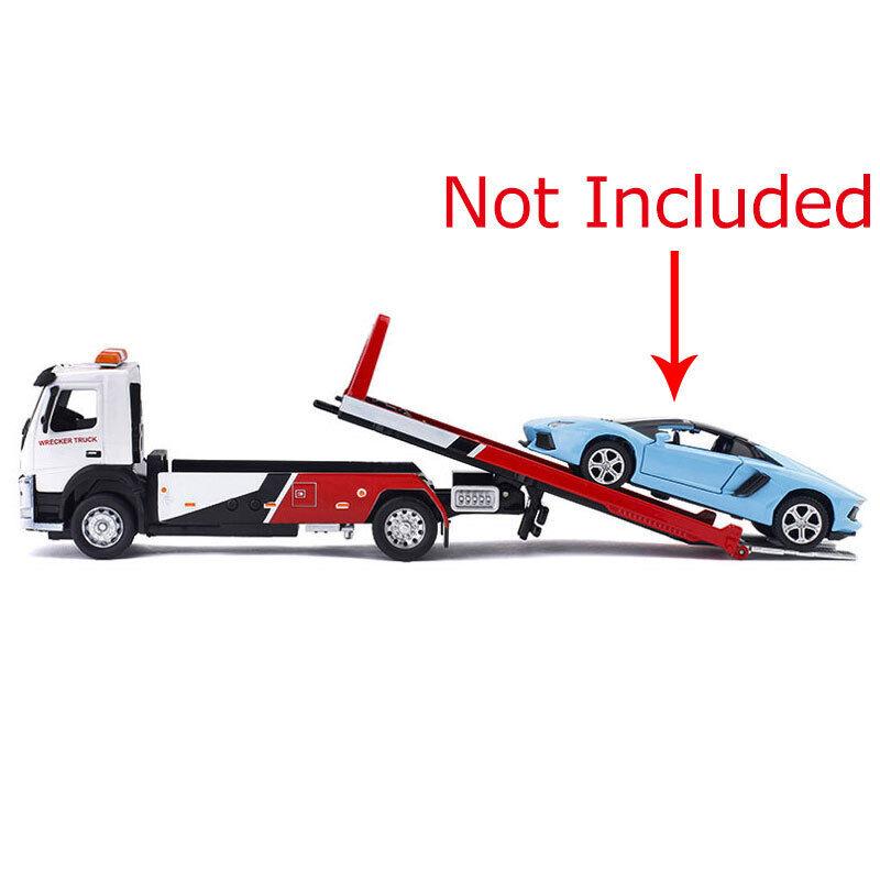 1/50 Schaal VOLVO VAN Type Legering Aanhangwagen Model Simulatie Metalen Autotransporter Sleepwagen Pull Back Geluid en Licht Speelgoedvrachtwagen