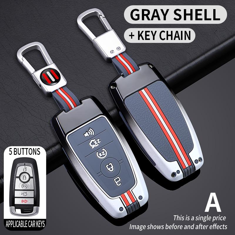 Zinklegering Bilnyckelskydd Skyddsskal För Ford Fusion Mondeo Mustang Explorer Edge EcoSport För Lincoln Mondeo MKC MKZ MKX