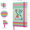 DOODLE Initial X Stripes Theme Premium Hard Bound B6 Notebook Diary|192 Ruled Pages(144 Ruled + 48 Blank)|4.75 * 7 Inche