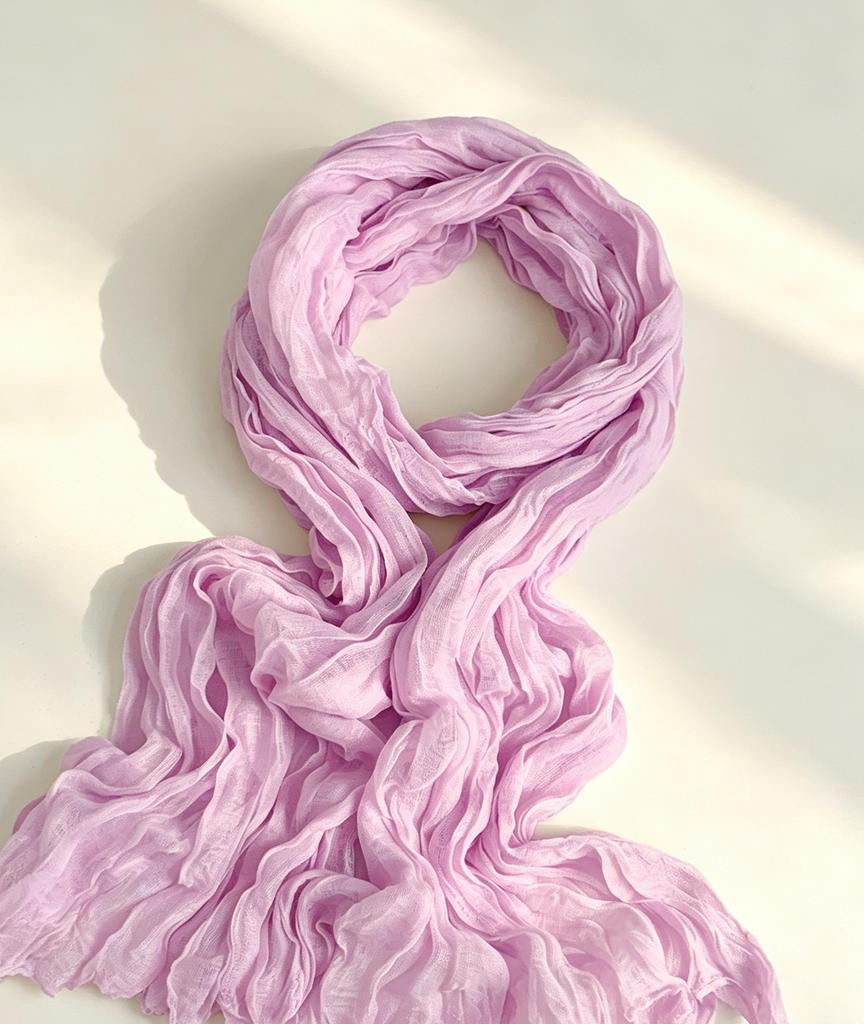 Atmospheric crumpled texture long silk scarf light and thin versatile long scarf high-grade texture affordable decorative yarn