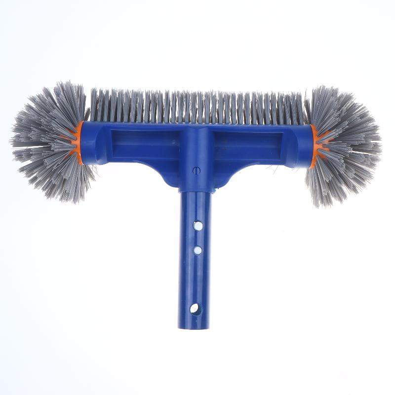 13" Heavy Duty Pool Brush Head High Strength Bristle Detachable Aluminum Handle for Tough Dirt Removal