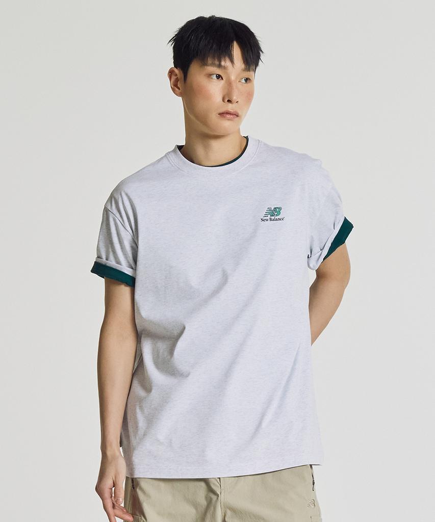 Nyuballanseu Nbneg21513 / Uni Nb Friends Earth Graphic Short Sleeve T-Shirt (Light Gray)