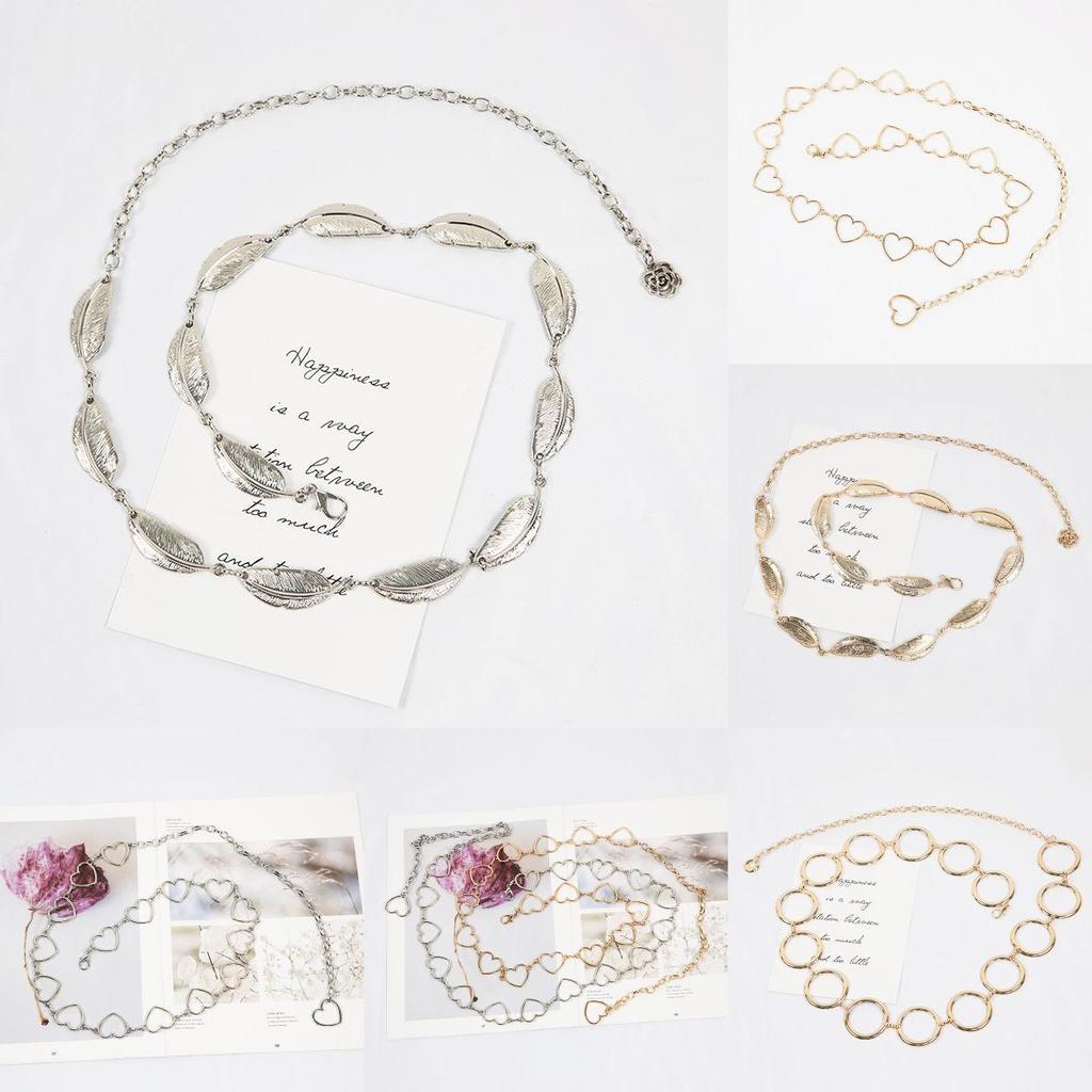 Heart Leaf Metal Belt For Women With Embellished Charm For Fashion Dress Wear