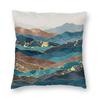 Abstract Metallic Mountainscape Square Pillowcase Polyester Linen Velvet Printed Zip Decorative Pillow Case Sofa Cushion Cover