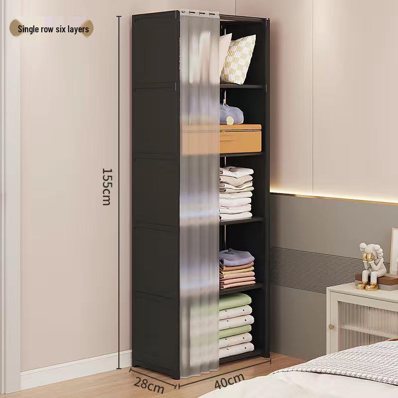 Thickened Multifunctional Storage Rack: Bookcase, Wardrobe, and Toy Organizer with Dustproof, Detachable Design.