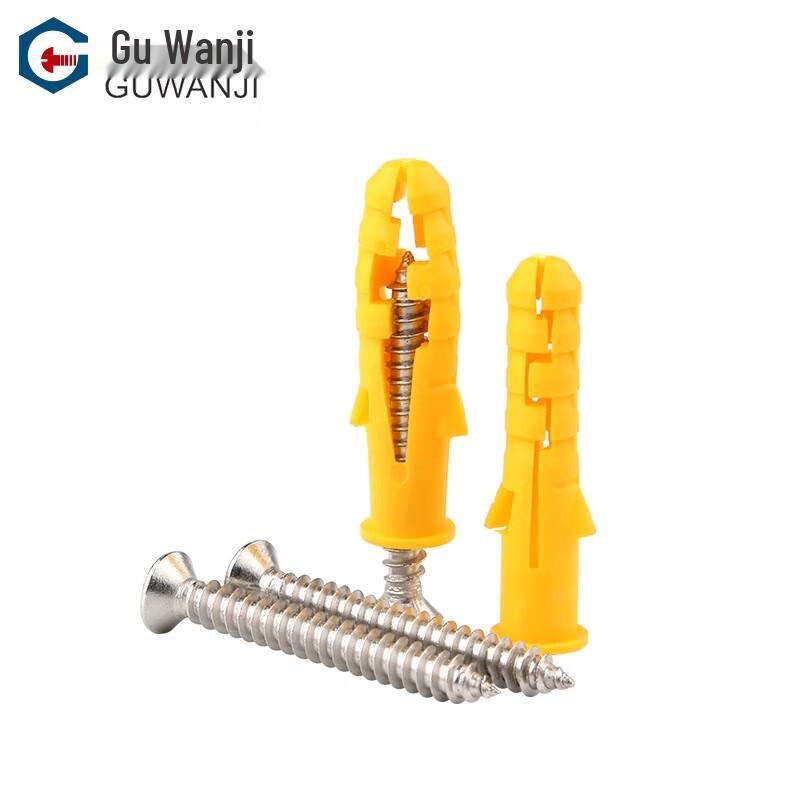 GUWANJI Yellow Fish Plastic Wall Anchors & Self-Tapping Screws