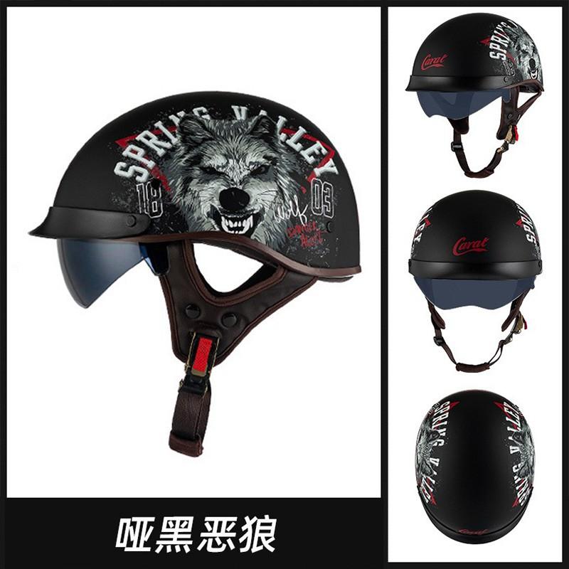 Vintage Harley Style Half Face Helmet 3C Certified Men Women Commuter Motorcycle