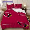 Arizona Cardinals Pattern Bedding Quilt Set Quilt Cover Pillowcase Home Decoration Birthday Gift (1 * Duvet Cover + 2 * Pillowcase, Without Core)