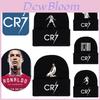 Cr7 Printed Knit Black Hat Warm And Stylish Winter Headwear For Men And Women