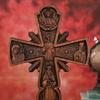 Vintage Solid Wood Carving Orthodox Cross Wooden Crafts Church Holy Home Living Decorations