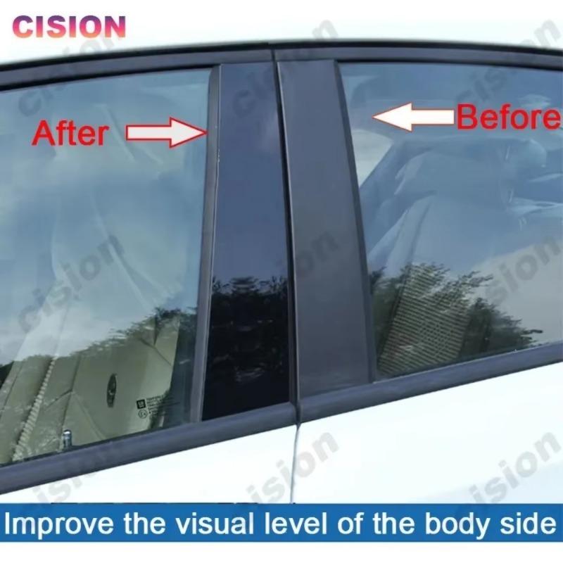 Glossy Piano Black Mirror Effect Car Door Window Center Middle Column B C Pillars Post Cover Trim Sticker For Honda NBox JF3 JF4