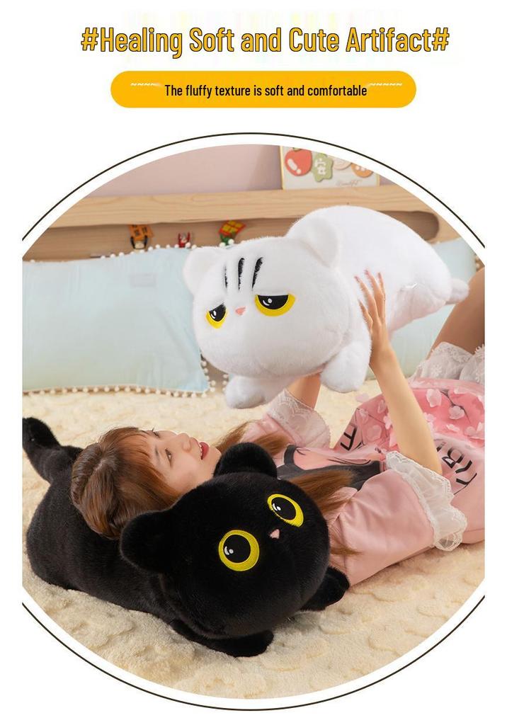 Cross-Border Long Cat Plush Pillow - Cute Cat Toy Backrest and Gift