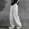 Foss Phil American Style Micro Flared Curved Blade Pants Men's Autumn Winter Casual Straight Loose Slim Sports Pants K1109 White Gray 2XL