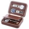 Watch box, PU lychee patterned watch zipper bag, high-end portable 2-person couple gift box