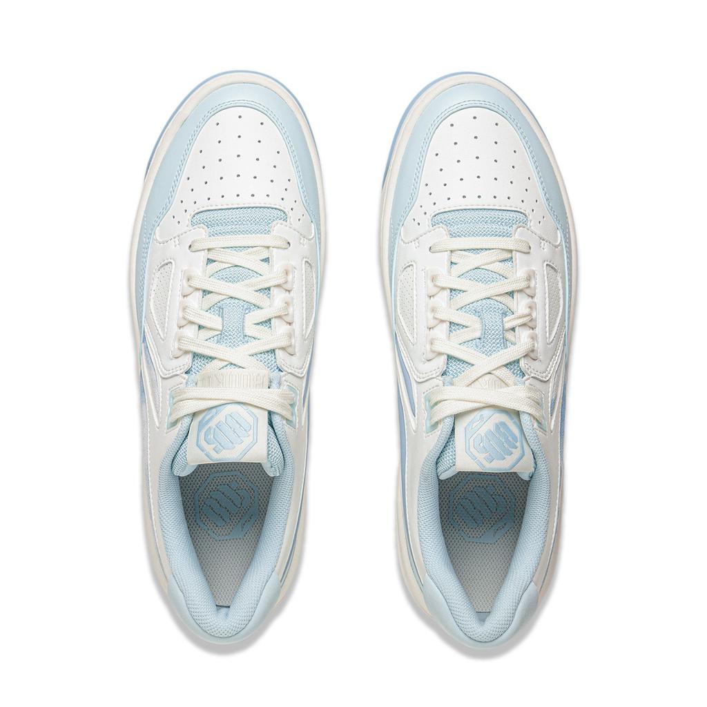 Li Ning Rising Stars Slip Resistant Abrasion Resistant Low top Skateboard Shoes Unisex White Blue ABCV009-3